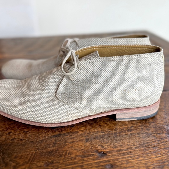 Billy Reid Men\'s Indianola Rare Canvas Tan Chukka Boot Hand made in Italy US 10 main image 6